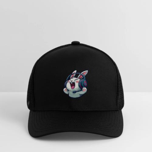 Gamer Bunny Headset Cartoon Design - Flexfit Fitted Baseball Cap