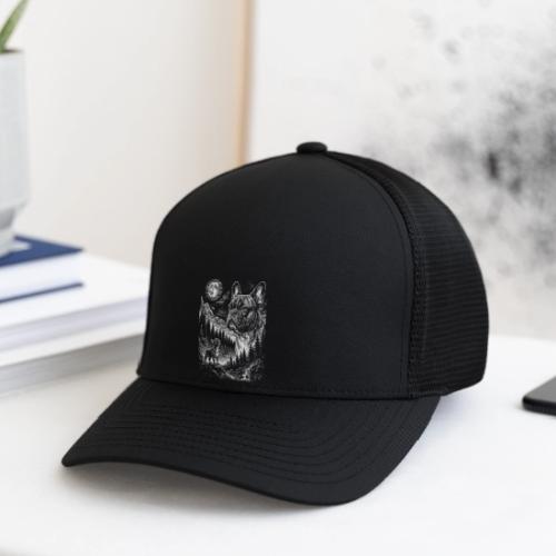 Vintage French Bulldog Moon Howling Tee - Flexfit Fitted Baseball Cap