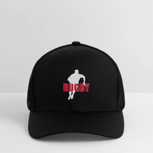 Bold Rugby Action Silhouette - Flexfit Fitted Baseball Cap