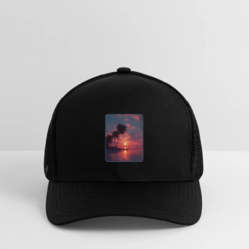 Tropical Sunset Ocean Reflection Design - Flexfit Fitted Baseball Cap