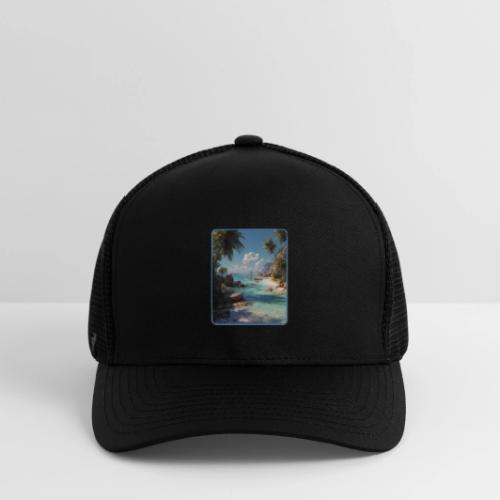 Tropical Island Paradise Ocean Design - Flexfit Fitted Baseball Cap