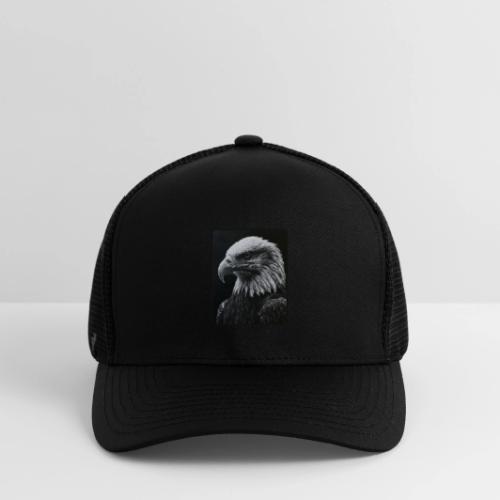 Black White Bald Eagle Design - Flexfit Fitted Baseball Cap