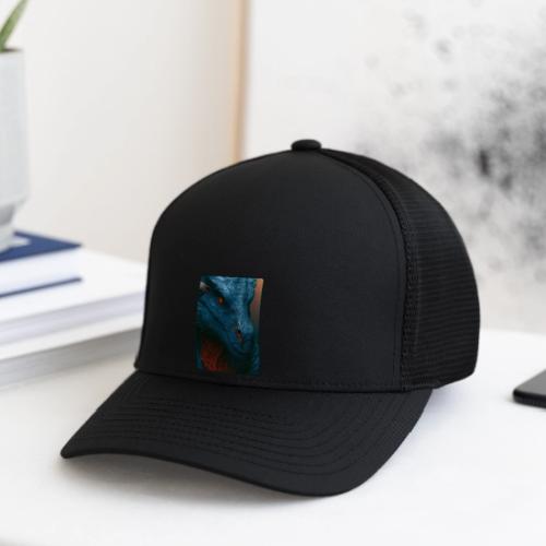 Turquoise Dragon Fire Eye Design - Flexfit Fitted Baseball Cap