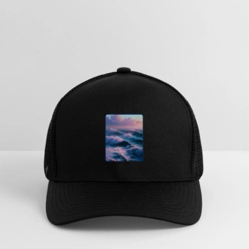 Dreamy Pastel Ocean Sunset Art - Flexfit Fitted Baseball Cap