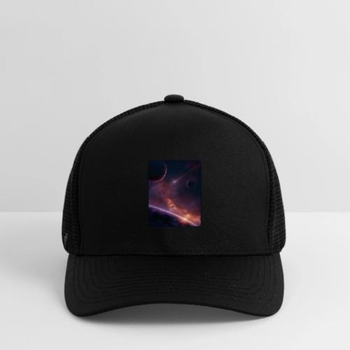 Cosmic Sunset Nebula Space Art - Flexfit Fitted Baseball Cap