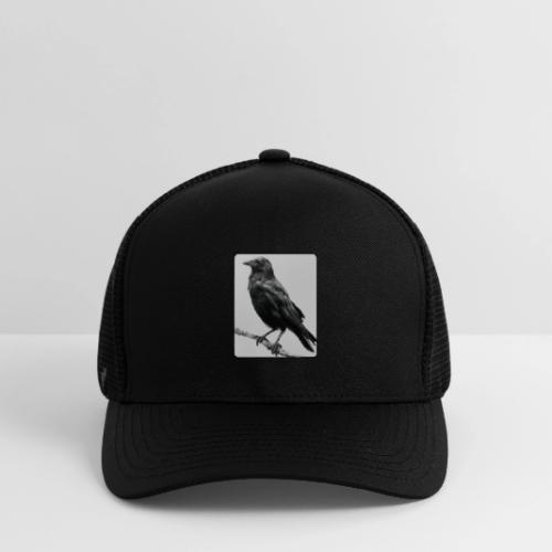 Raven Black and White Art Design - Flexfit Fitted Baseball Cap
