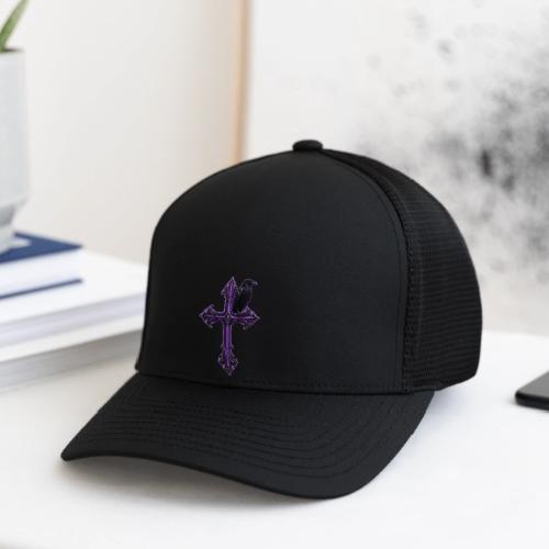 Gothix Raven Cross - Flexfit Fitted Baseball Cap