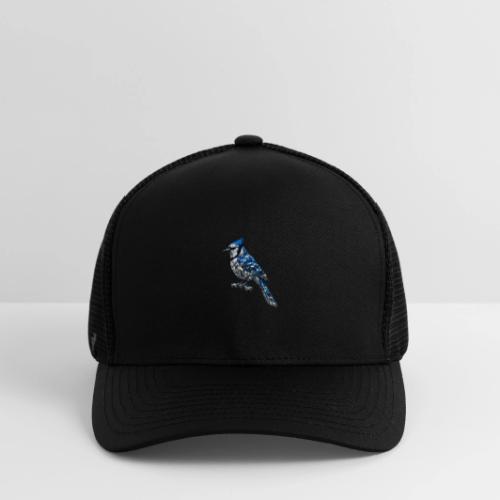 Silver Blue Jay on Perch - Flexfit Fitted Baseball Cap