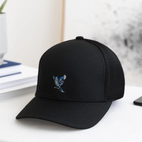 Silver Blue Jay Open Wing Perch - Flexfit Fitted Baseball Cap