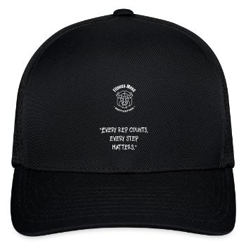 "Every rep counts" Fitness Motivation - Flexfit Fitted Baseball Cap - black - Front