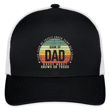 Bank Of Dad Fast Cash No Credit Check Sunset Funny - Flexfit Fitted Baseball Cap - black/white - Front
