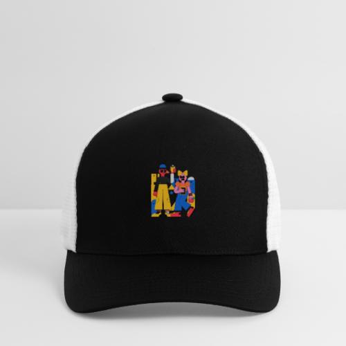 Bold Geometric Duo Pop Art - Flexfit Fitted Baseball Cap