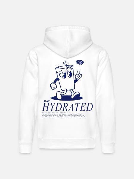 Stay Hydrated - Drink Your Water - Stanley/Stella Drummer Unisex Organic Hoodie - white
