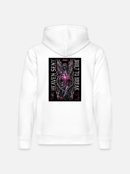 Heaven Bleed Neon Angel Wings - Stanley/Stella Drummer Unisex Organic Hoodie - white