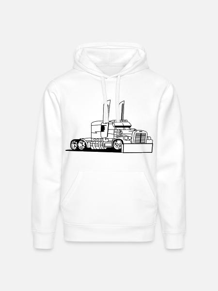 Comic style truck - Stanley/Stella Drummer Unisex Organic Hoodie - white