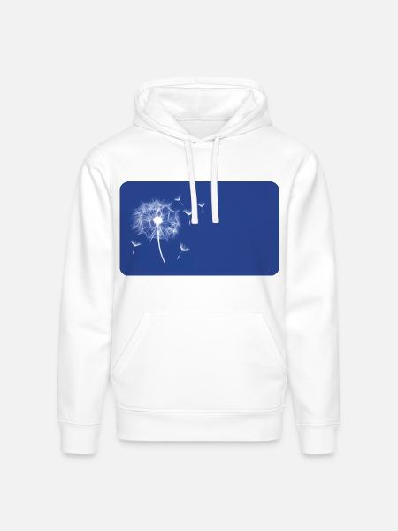 Dandelion blue | personalizable - Stanley/Stella Drummer Unisex Organic Hoodie - white