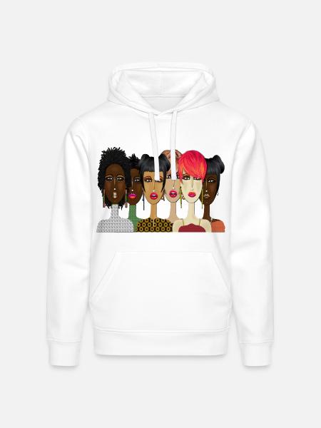 "United – Bold & Beautiful Women Art" - Stanley/Stella Drummer Unisex Organic Hoodie - white