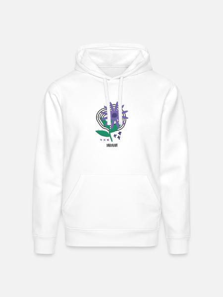 Bloom Code – Risograph Flower Art - Stanley/Stella Drummer Unisex Organic Hoodie - white