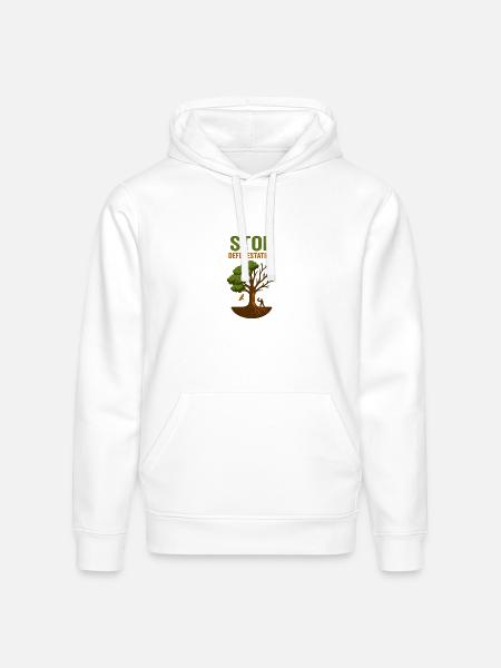 Environmental Conservation Deforestation Awareness - Stanley/Stella Drummer Unisex Organic Hoodie - white