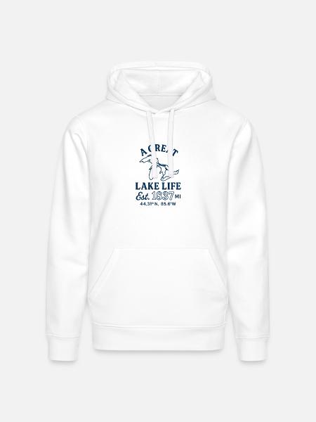 It's a Great Lake Life - Stanley/Stella Drummer Unisex Organic Hoodie - white