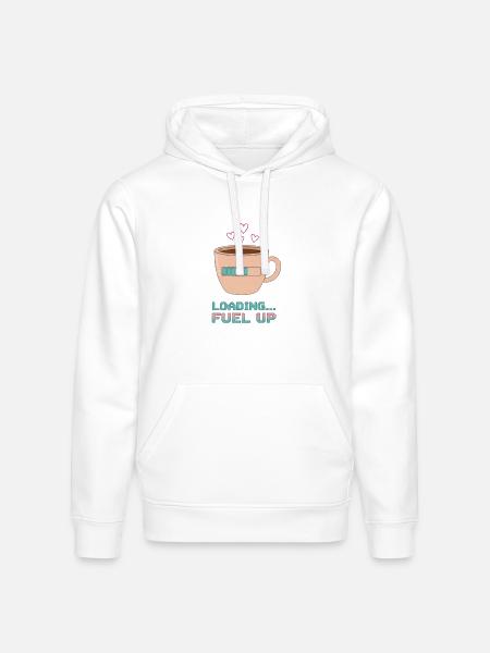 Coffee Loading… - Stanley/Stella Drummer Unisex Organic Hoodie - white