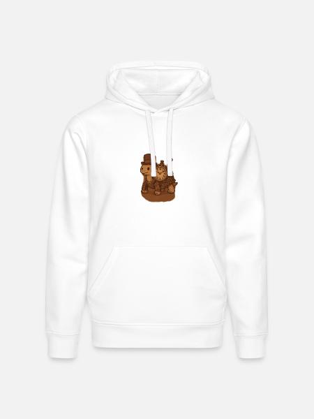 Steampunk Tortoise Clockwork - Stanley/Stella Drummer Unisex Organic Hoodie - white