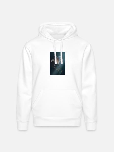 Luminous Lily Wireframe - Stanley/Stella Drummer Unisex Organic Hoodie - white