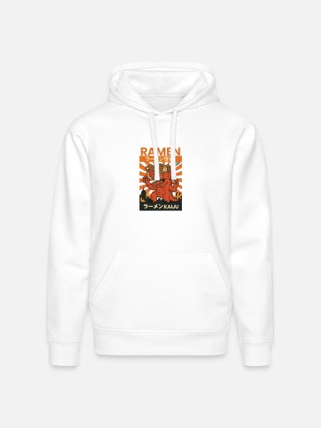 Ramen Kaiju Inferno - Stanley/Stella Drummer Unisex Organic Hoodie - white