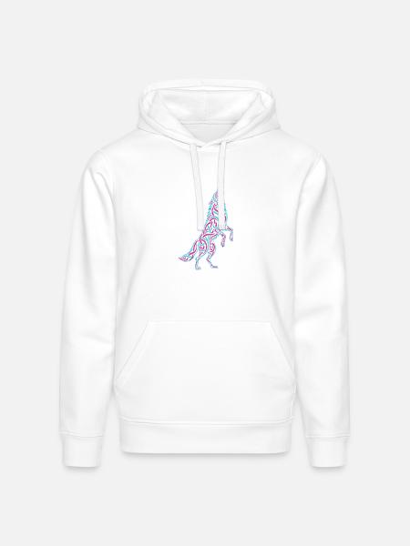 Howling Wolf Calligraffiti - Stanley/Stella Drummer Unisex Organic Hoodie - white
