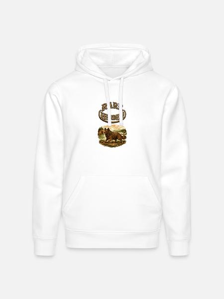 Rare Herder: Rustic Herding Wolfdog - Stanley/Stella Drummer Unisex Organic Hoodie - white