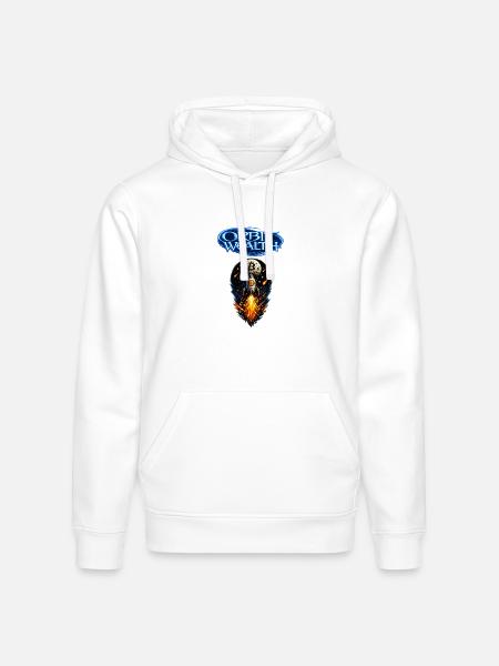Orbit Wealth Bitcoin Rocket - Stanley/Stella Drummer Unisex Organic Hoodie - white
