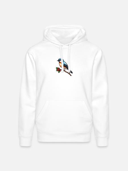 طائر السعادة الصغير - تصميم فني. - Stanley/Stella Drummer Unisex Organic Hoodie - white