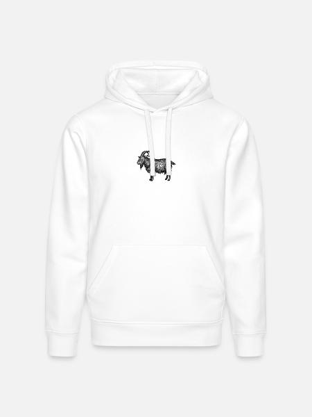 Midnight Nebula Goat - Stanley/Stella Drummer Unisex Organic Hoodie - white