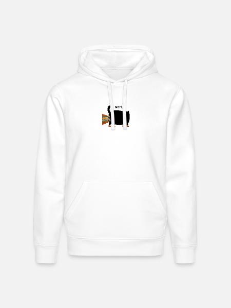 Black Cat Nope - Stanley/Stella Drummer Unisex Organic Hoodie - white