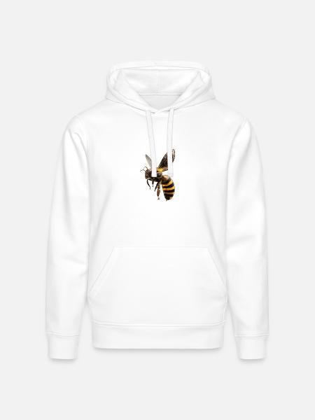 Golden mandala bee art - Stanley/Stella Drummer Unisex Organic Hoodie - white