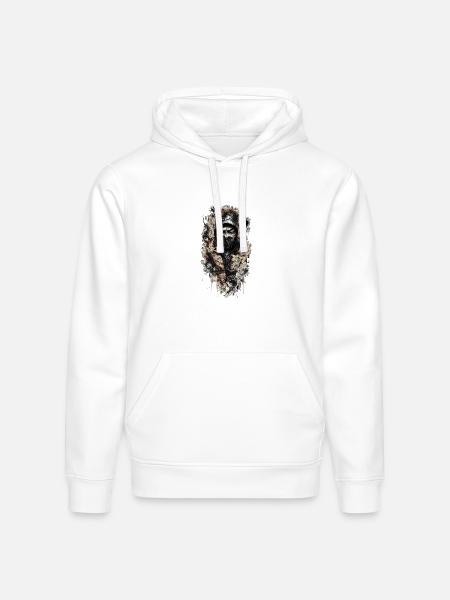 face mask demon - Stanley/Stella Drummer Unisex Organic Hoodie - white
