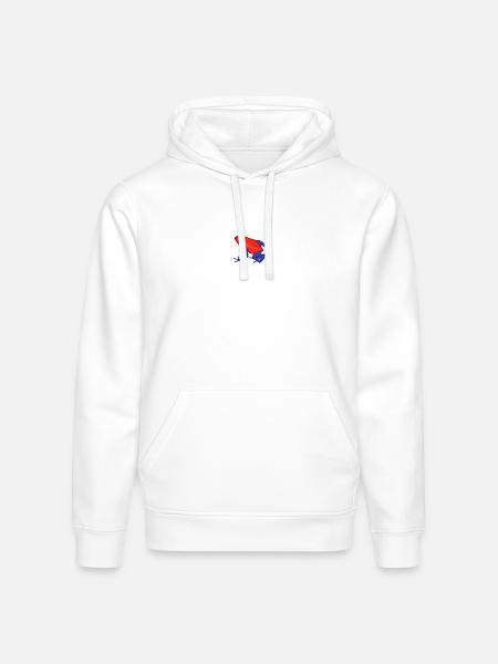 Strawberry Poison Dart Frog - Stanley/Stella Drummer Unisex Organic Hoodie - white