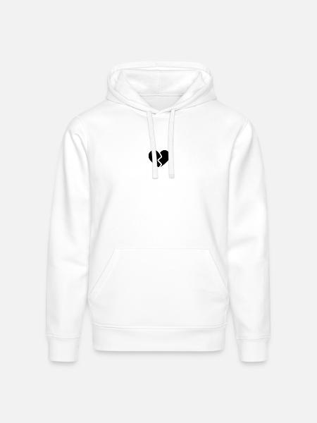 BROKEN HEART - Stanley/Stella Drummer Unisex Organic Hoodie - white