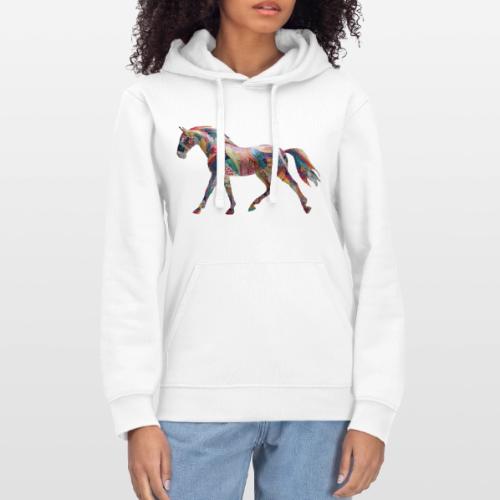 Colorful Abstract Horse Art Design - Stanley/Stella Drummer Unisex Organic Hoodie