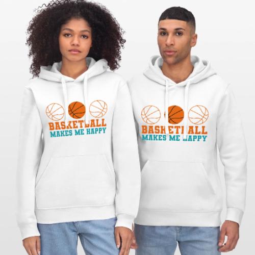 Basketball makes me happy - Stanley/Stella Drummer Unisex Organic Hoodie