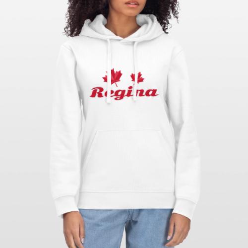 Regina with two red maple leaves - Stanley/Stella Drummer Unisex Organic Hoodie