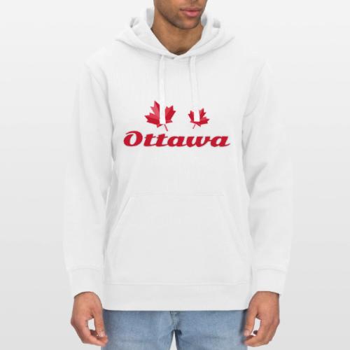 Ottawa with two red maple leaves - Stanley/Stella Drummer Unisex Organic Hoodie