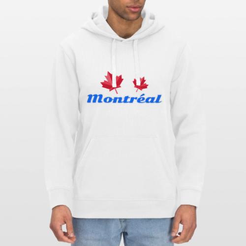 Montréal with two red maple leaves - Stanley/Stella Drummer Unisex Organic Hoodie
