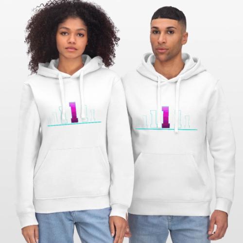 Number 1 in Magenta: Varsity Font - Stanley/Stella Drummer Unisex Organic Hoodie