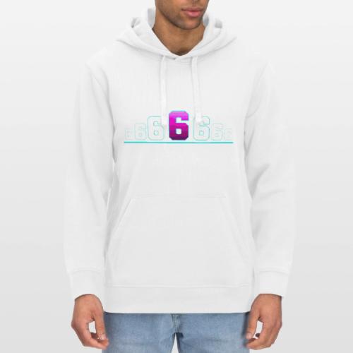 Number 6 in Magenta: Varsity Font - Stanley/Stella Drummer Unisex Organic Hoodie