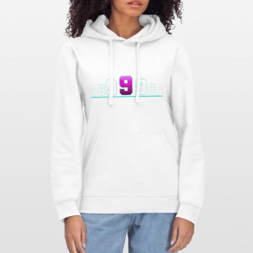 Number 9 in Magenta: Varsity Font - Stanley/Stella Drummer Unisex Organic Hoodie
