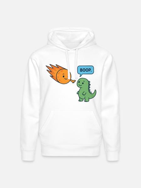 Meteor Buddy and Dino Boop - Stanley/Stella Drummer Unisex Organic Hoodie - white