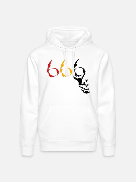 666 skull v2 (© alteerian) - Stanley/Stella Drummer Unisex Organic Hoodie - white