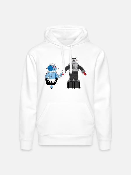 Rosie and Lost in Space Robot - Stanley/Stella Drummer Unisex Organic Hoodie - white