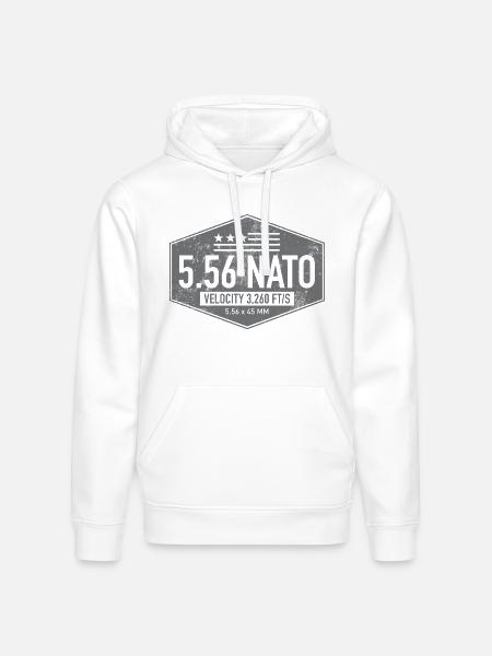 556 NATO Gray - Stanley/Stella Drummer Unisex Organic Hoodie - white